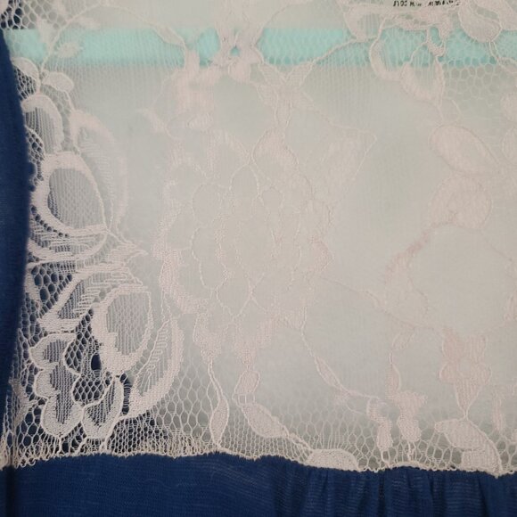 Weavers Y2K Sequin Lace Cami Sz 1X Floral Tank Top Racerback Blue Cocktail Party - Picture 3 of 7